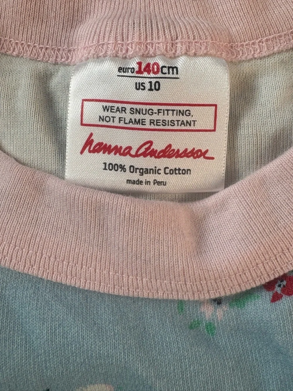 Hanna Andersson Light Blue Pajama Set with Pink Ballerina & Deer Print